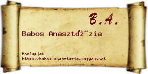 Babos Anasztázia névjegykártya